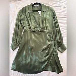 Zara-Satin Effect shirt dress